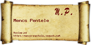 Mencs Pentele névjegykártya